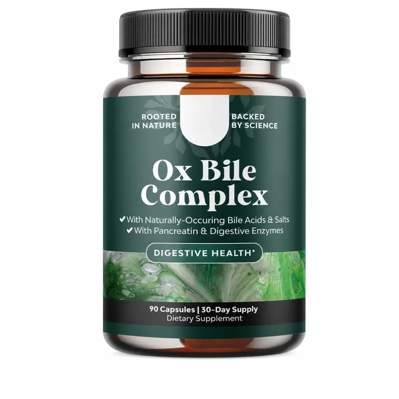 Digestive Enzyme Ox Bile Supplements with Pancreatin & Bromelain 90 Capsules 30 Servings for Women & Men