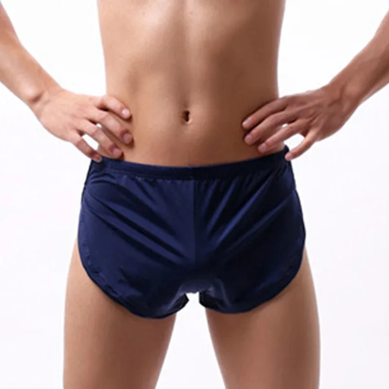 Male Panties Underwear Boxers Breathable Men Boxer Pajamas Side Split Underpants Cueca Homem Shorts Sleepwear