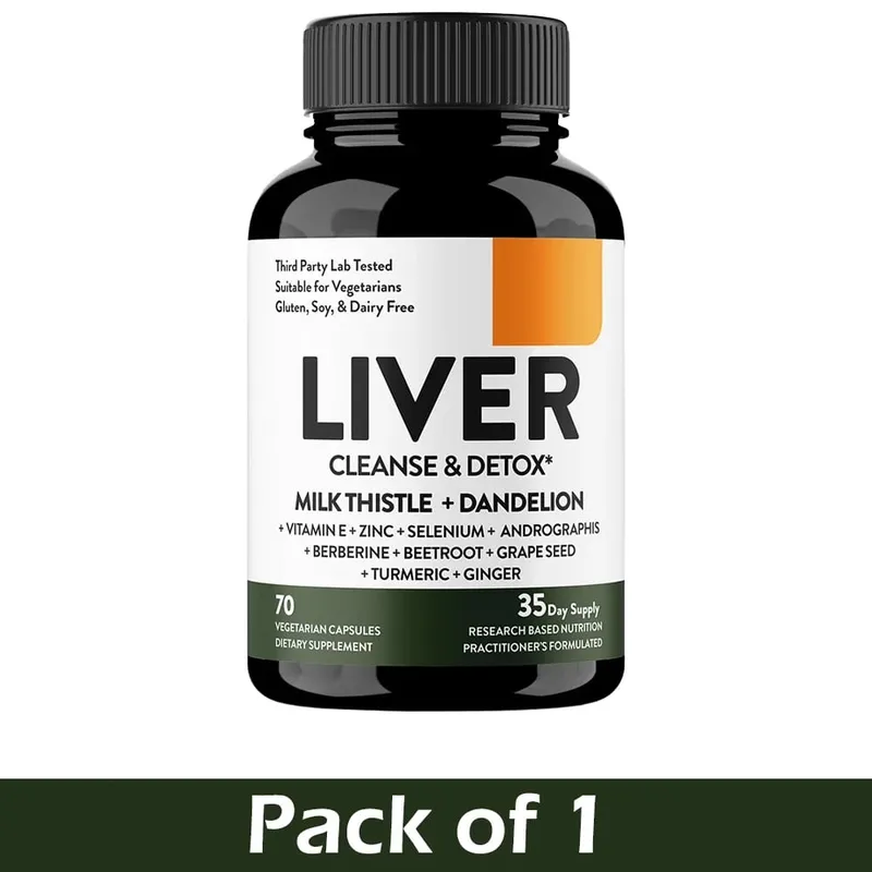 Liver Cleanse & Detox & Repair Support Capsules with Milk Thistle & Dandelion Root - Herbal Supplement Pills for Liver Health