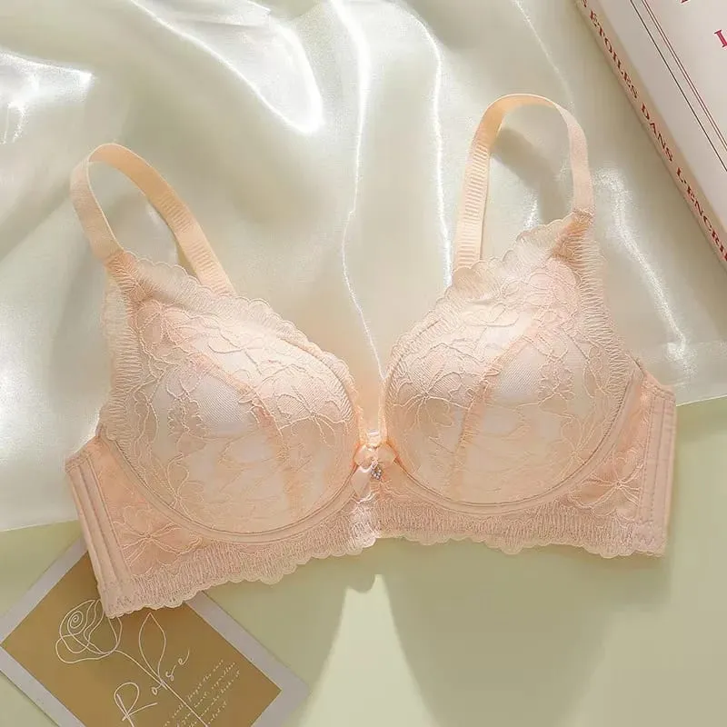 Thickened 8cm Push-Up Adjustable Bra without Underwire for Small Breasts Comfortable Gathered Auxiliary Lingerie for Women