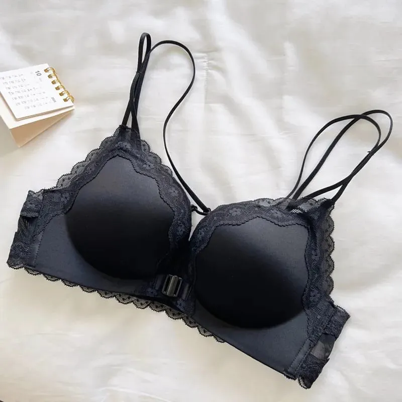 Bestselling Leopard Print Sexy Lingerie Set for Women Front Closure Push Up Bra Lift Up Support Comfort Daily Intimates Wear