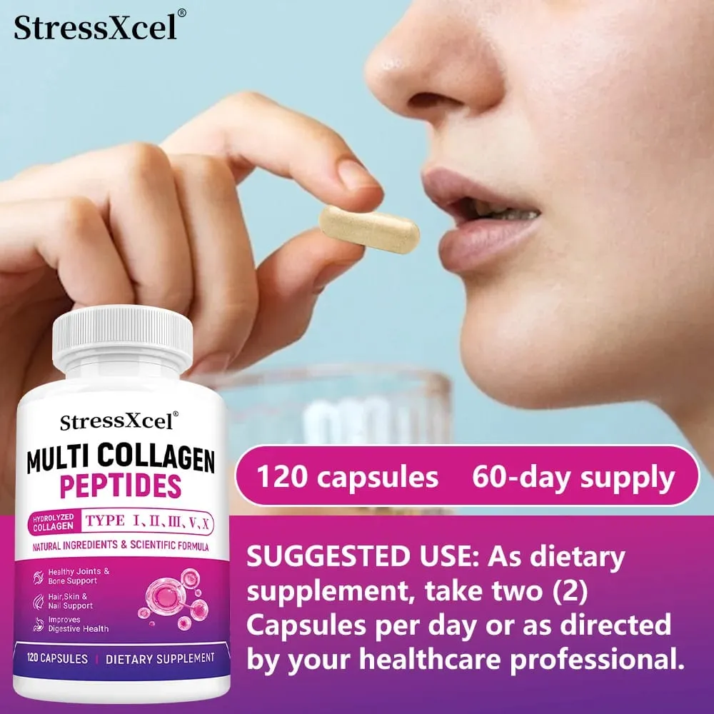 Κάψουλες Multi Collagen Peptides Type I II III V X Biotin Αντιγηραντική Δέρμα Μαλλιά Νύχια Αρθρώσεις Έντερο & Υποστήριξη Ανοσίας — image 2