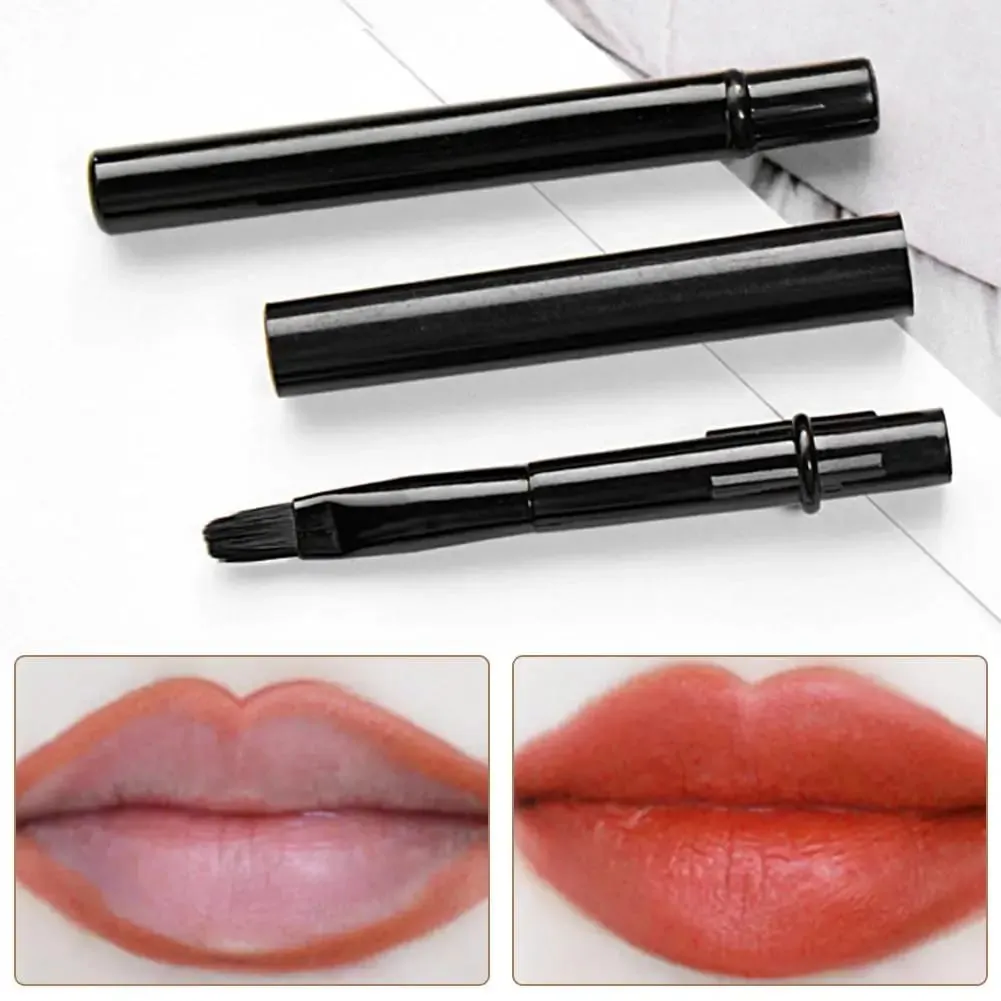 Makeup Lip Brushes Lipliner brushes Black with Cap Retractable Lipstick Brush Travel Portable lip scrub brush Gloss Makeup Brush — image 1