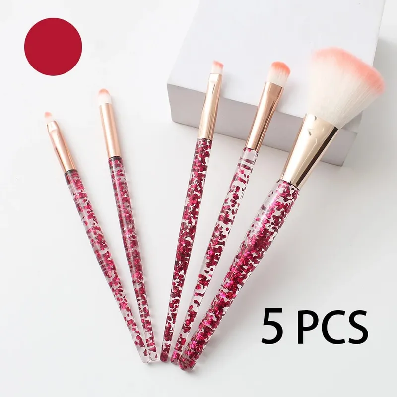 Sada 5 ks profesionálních štětců na make-up kompatibilní pro oční stíny na obočí – nylonové štětiny — image 7