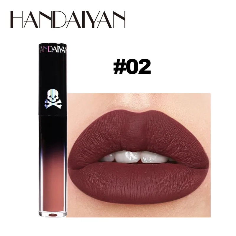 Matt Vampire Black Lila Läppstift Vattentätt Långvarigt Läppglans Halloween Jul Fuktgivande Pigmenterad Lip Makeup — image 8