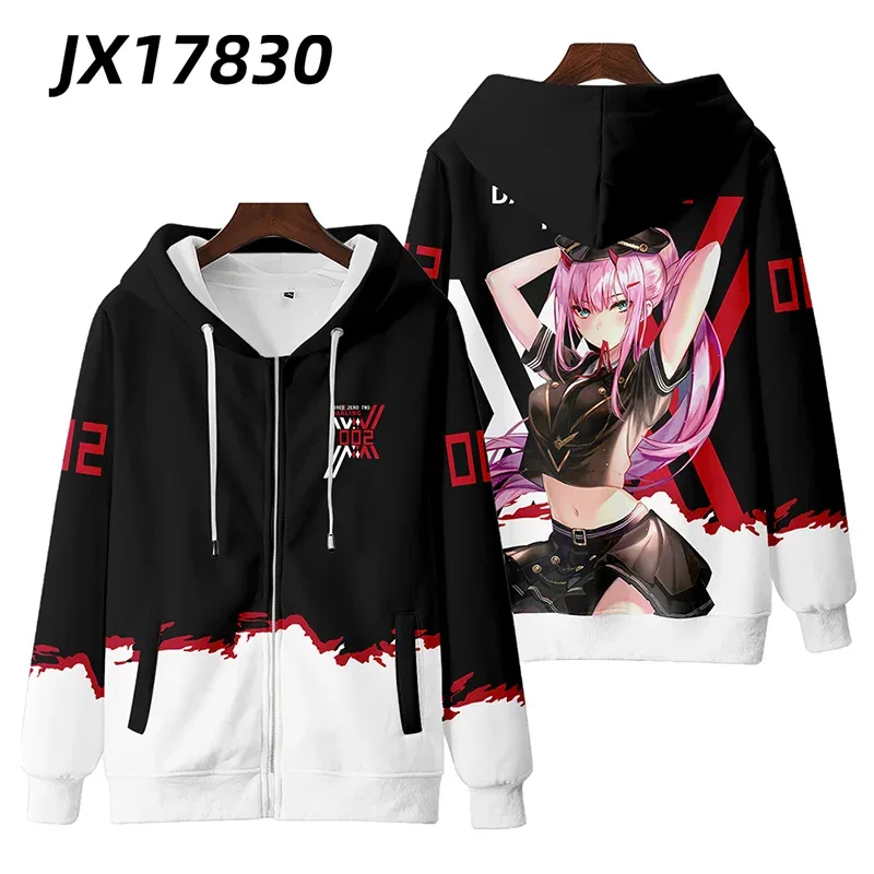 Hot Japan Anime Darling In The Franxx Cosplay Zipper Hoodies 3D Print Men Women Hip Hop Tracksuit Zipper Hoodie Men's Clothing — image 13