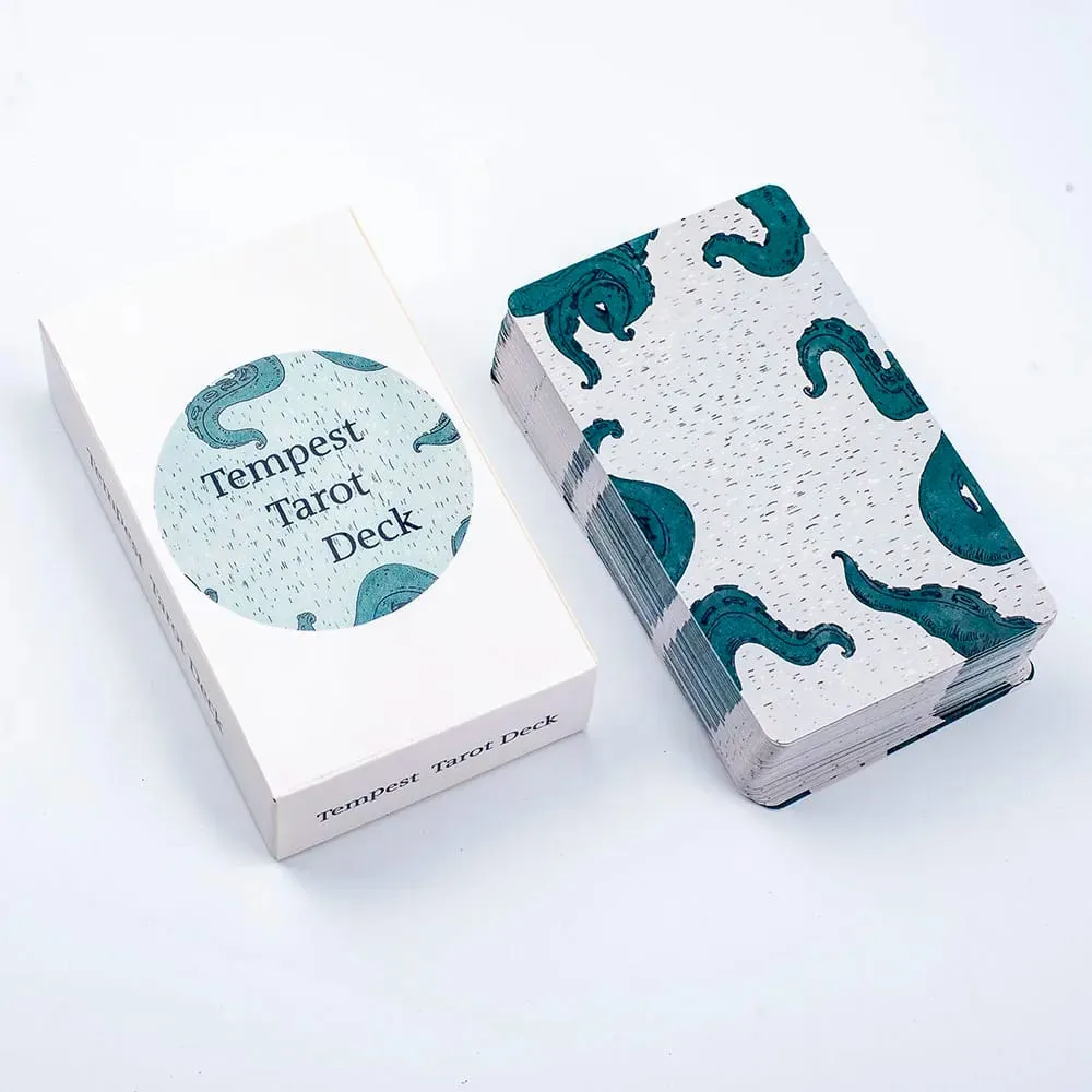 바다 테마 폭풍우 타로 데크 78 카드 운세 세트 10.4*6.1cm 보드 게임 및 타로 읽기를 위해 아름답게 디자인됨
