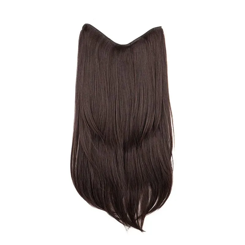 22Inch Synthetic V-Shape Long Straight Hair Extension Layered Hairpiece Natural Invisible Everyday Wear for Women Daily Party — image 10