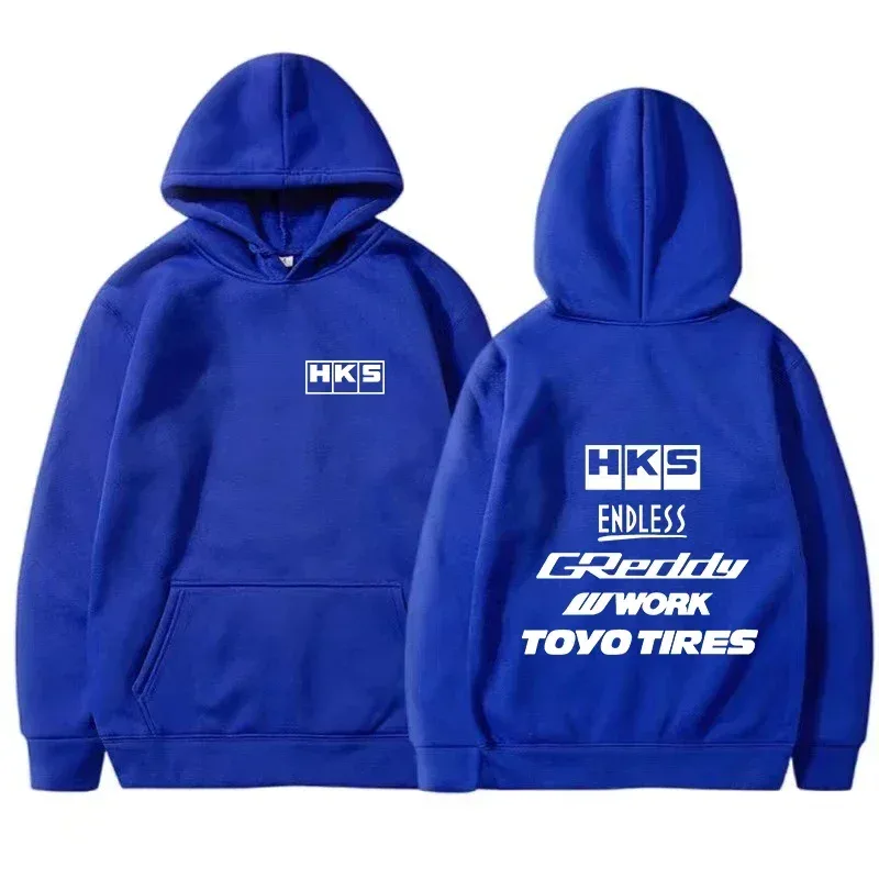 2025 남성 패션 멋진 까마귀 일본 JDM 수정 된 자동차 HKS 끝없는 Hoody 남성 여성 빈티지 캐주얼 운동복 긴 소매 풀오버