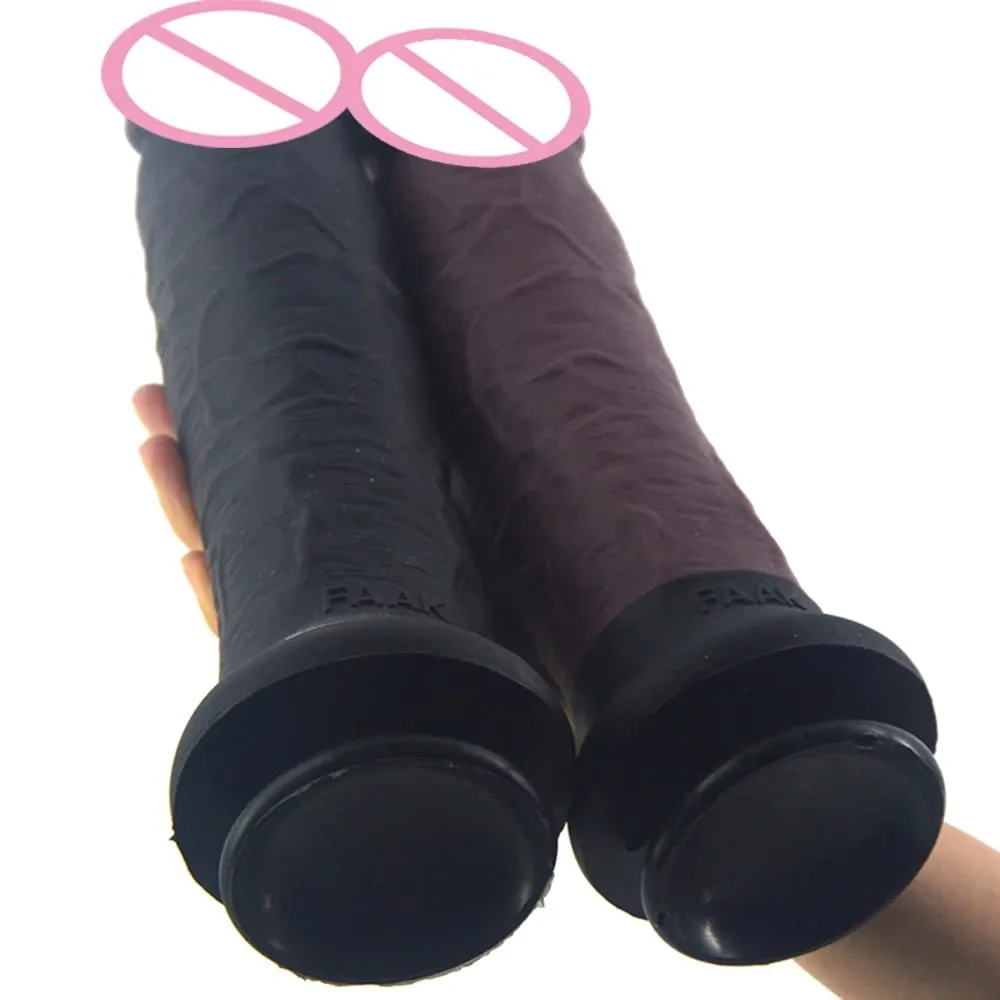 11,2" silikon jätte realistisk dildo enorm penis anal dildo stor omkrets kvinnlig masturbator sug hudfärg sexprodukter — image 3