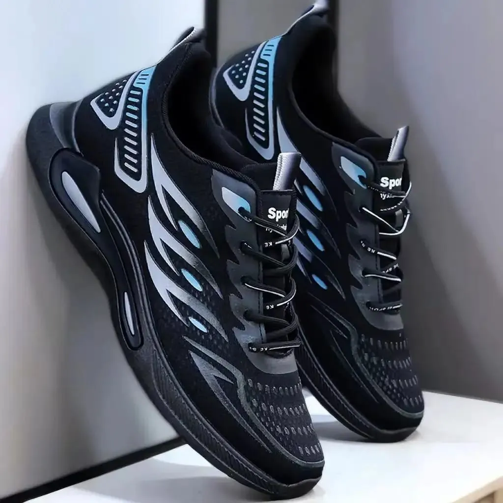 Summer Sneakers for Men Mesh Breathable Running Shoe Lace Up Trend Wear Resistant Platform Shoes Comfortable Soft Sole Men Shoes