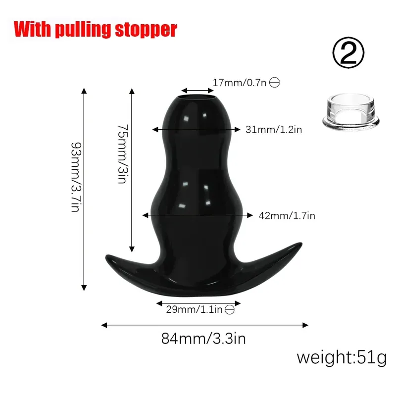 Paarse TPE holle tunnel buttplugset - Afgestudeerd open anale brancardpluggen Flexibel seksspeeltje voor mannen en vrouwen