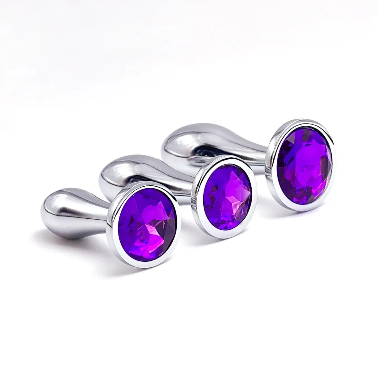 1Pcs Metal Drop Anal Plug with Three Sizes Jewel Base G-Point Massage Adult Pleasure Sex Toy for Sexual Wellness — image 6