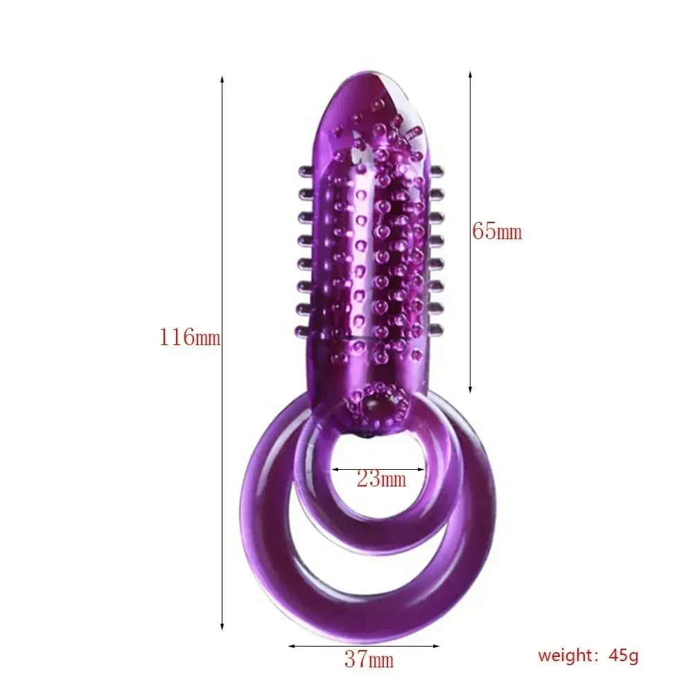 Anel peniano vibratório com língua, estimulador de clitóris, nódulos elevados, contas anais para casal, brinquedos sexuais adultos, anel peniano vestível