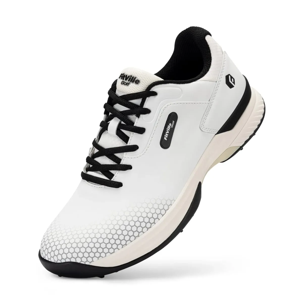 FitVille Wide Men's Golf Shoes Non-Slip Wear-Resistant Comfortable Pickleball Sports Shoes Suitable for Swollen Feet Relieve Toe