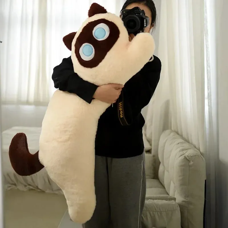 Black Cat Plush Long Pillow Bed Sleeping Pillow Dormitory Leg Clamp Cushion Sofa Stuffed Cat Doll Home Living Room Soft Pillow — image 10