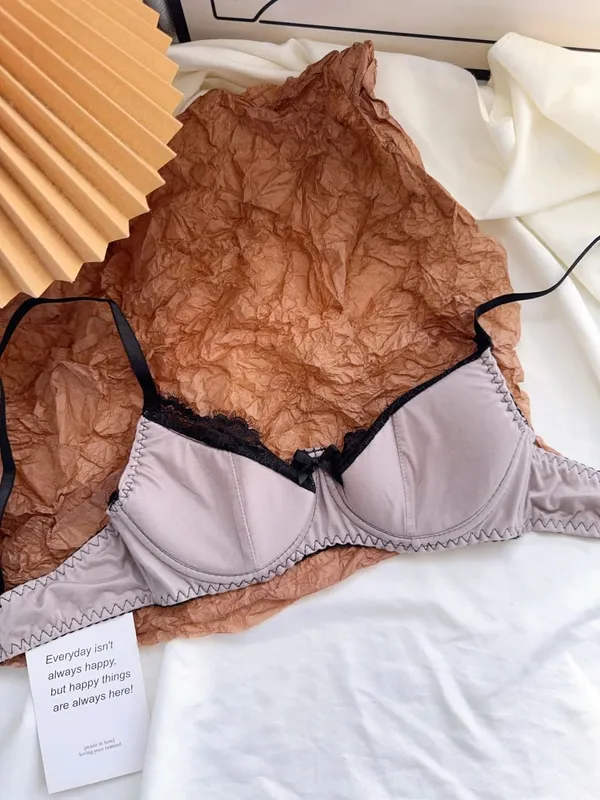 Satin Lace Lingerie Set for Women Push Up Bra & Briefs with Rabbit Ears Sensual Underwear — image 11