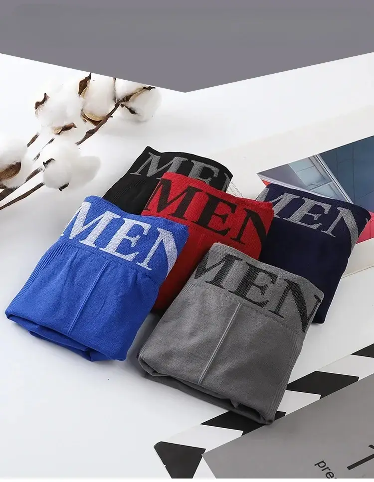 3Pcs/Lot Men's Panties Underwear Boxers Breathable Man Boxer Solid Underpants Comfortable Male Brand Shorts Black Blue Underwear — image 15