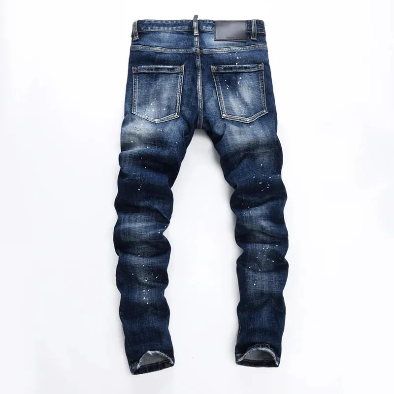 new design D2 Man Jeans Pants Cotton straight Slim Jeans Denim Designer Badge ZIPPER COOLGUY JEANS blue top quality 8544 — image 2