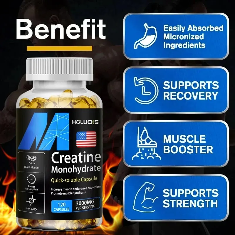 Creatine Monohydrate Supplement Boost Energy Support Muscle Mass Improve Performance for Workout — image 3