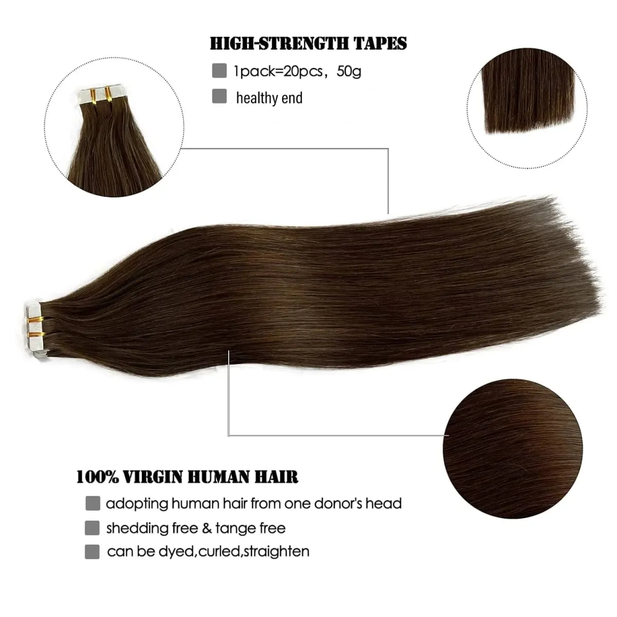 #2 Bone Straight Tape In Hair Extensions 50g/20pcs Skin Weft Invisible Tape In Human Hair Extensions 100% Human Hair For Woman — image 4