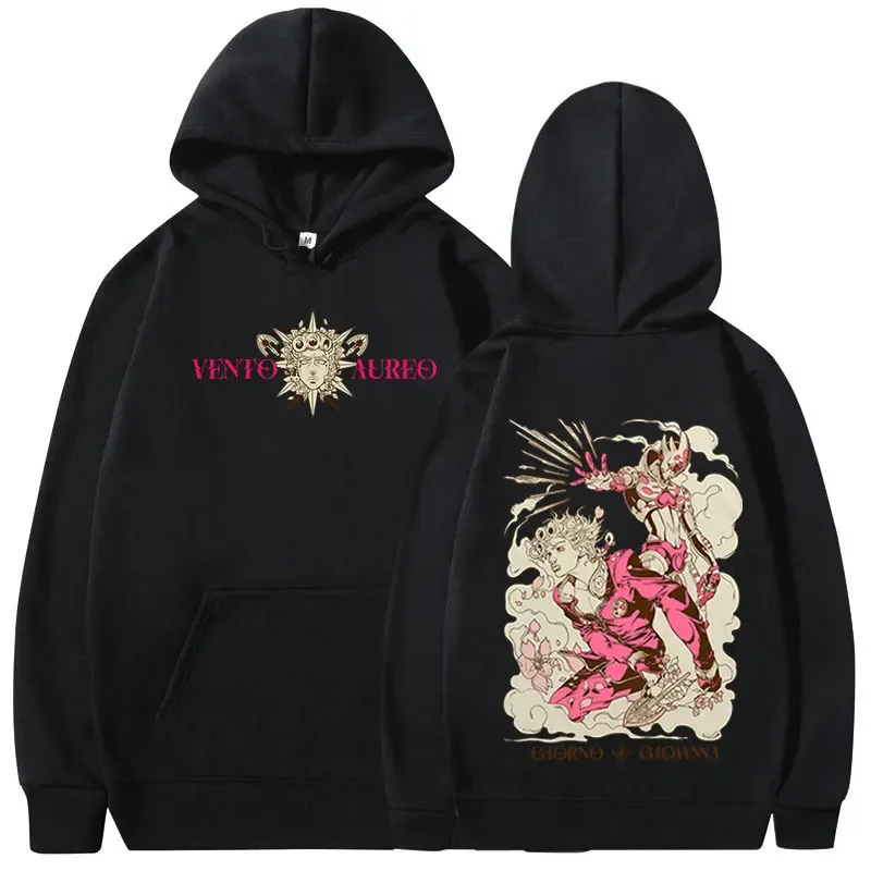 Anime Jojo Bizarre Adventure Hoodies Giorno Giovanna Manga Graphic Sweatshirts Men Women Clothing Long Sleeves Fleece Pullovers — image 3
