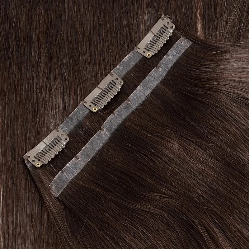 Invisible Thick PU Clip in Hair Extensions Real Human Hair Straight Remy Hair Clip in Hair Extensions 7pcs for Women Daily Use — image 2