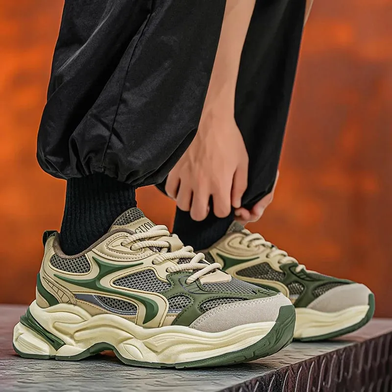Men's Chunky Sneakers Breathable Mesh Running Shoes Thick Sole Non-slip Casual Sports Shoes — image 5