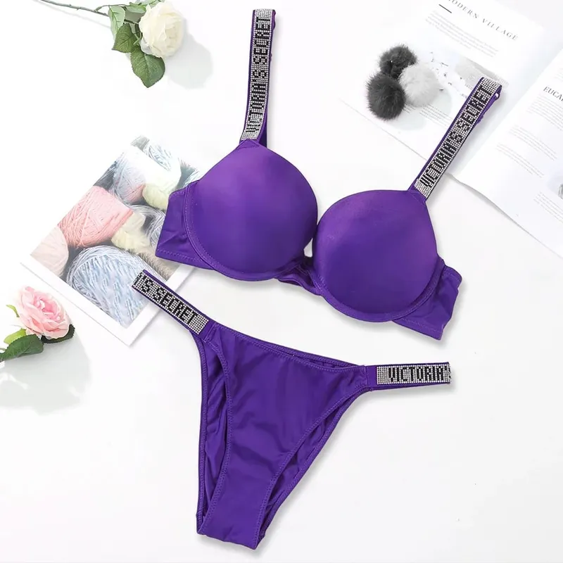 Victoria's Secret Women's Fashion Lingerie Set Sexy Breathable Soft Versatile Shapewear Sexy Lingerie Bra and Panty Set Push Up — image 3