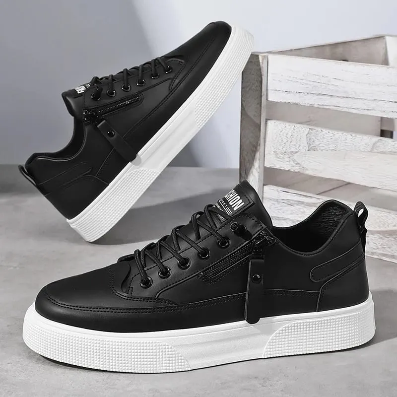 Men's Street Fashion Skateboard Shoes Versatile Sport Casual Sneakers Youth College Style White Shoes — image 5