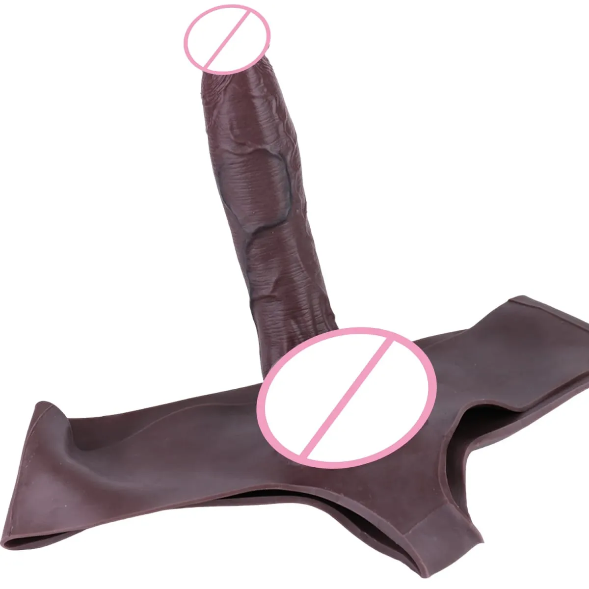 Silicone Boxer Shorts Pants With Realistic Hollow Dildo Lifelike Penis Sleeve Pants For Men Adult Couple's Sex Toy Sexshop — image 5
