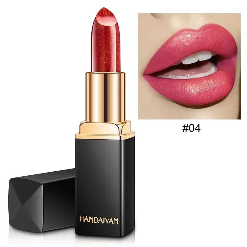 Brand Professional Lips Makeup Waterproof Shimmer Long Lasting Pigment Nude Pink Mermaid Shimmer Lipstick Luxury Makeup Cosmetic — image 10