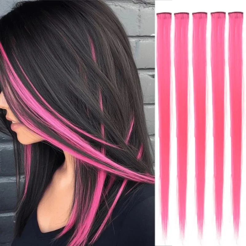 Halloween hair accessory with 5 red and blue hair clips colorful synthetic hair extensions suitable for girl role-playing — image 10