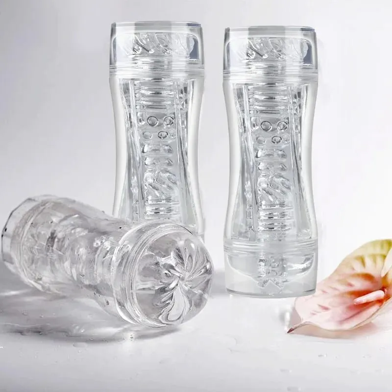 Male 3D Manual Masturbator Transparent Vagina Soft Pussy Sex Toys Realistic Adult Endurance Exercise Sex Toy Pocket Cup for Men — image 3