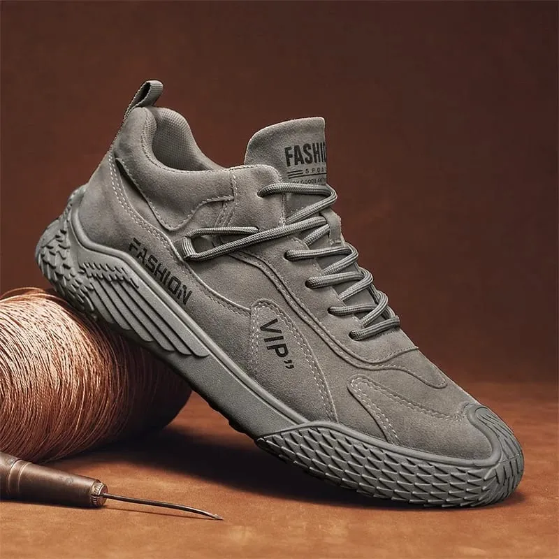 Spring New Men's Shoes Comfortable Casual Shoes Lightweight Trendy Versatile Solid Color Trendy Shoes Men's Sports Thick-Soled Sneakers