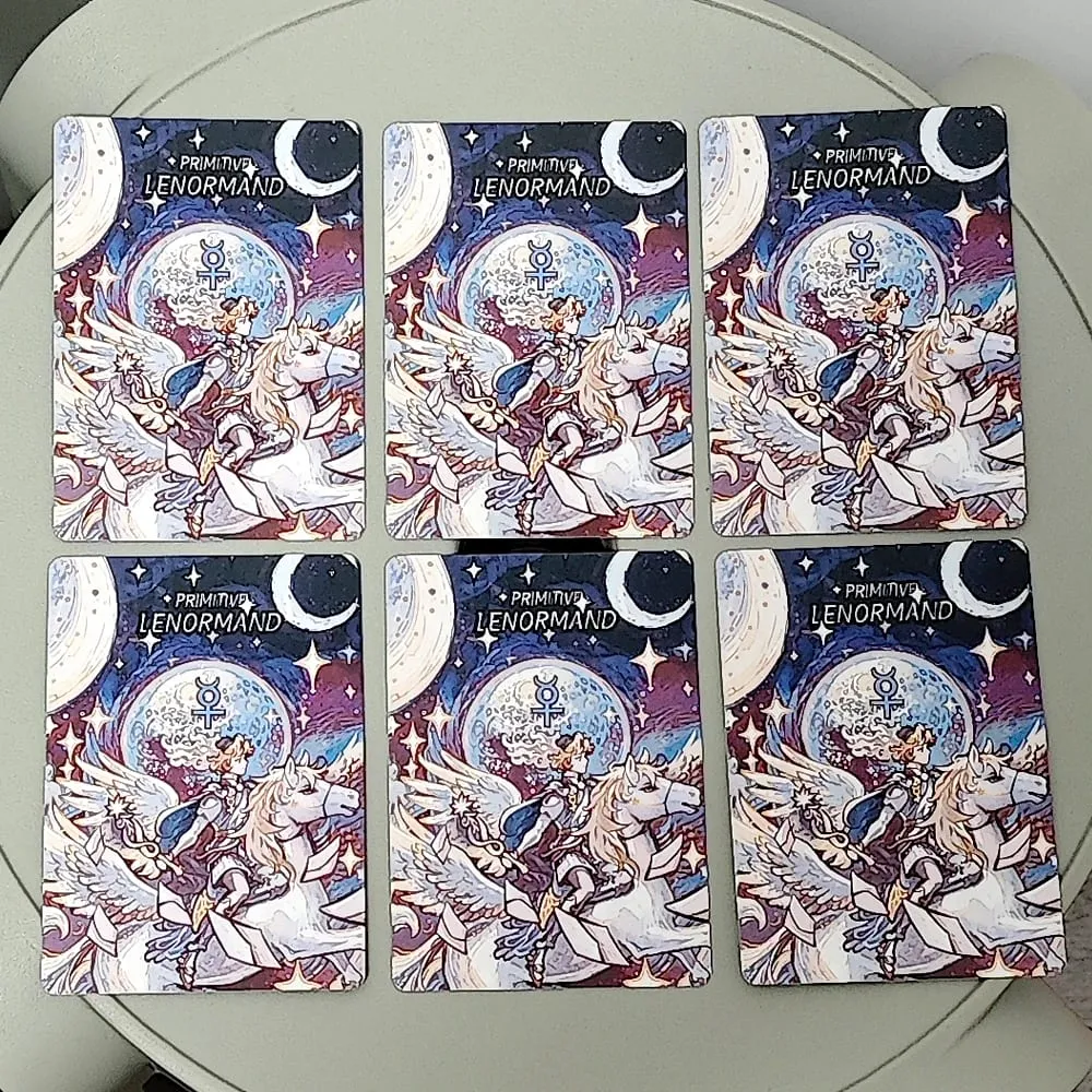 42 unidades de cartas Lenormand para iniciantes, sistema primitivo Lenormand Deck Rana 9 * 6 cm