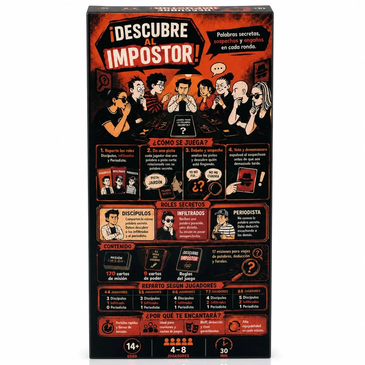 Descubre Al Impostor Card Game Secret Word Deduction Game Hidden Role Bluffing Strategy Mystery Game with Clue Giving Voting Rol — image 6