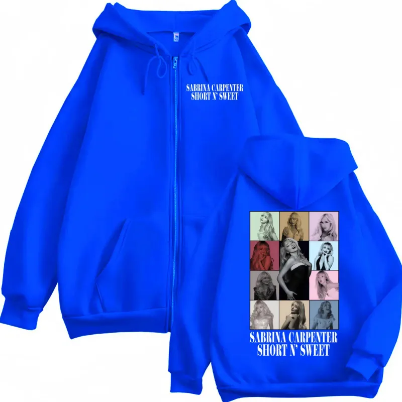 Singer Sabrina Carpenter Graphic Zipper Hoodie Men's Women Fashion Aesthetic Hooded Sweatshirts Harajuku Y2k Oversized Pullovers — image 5