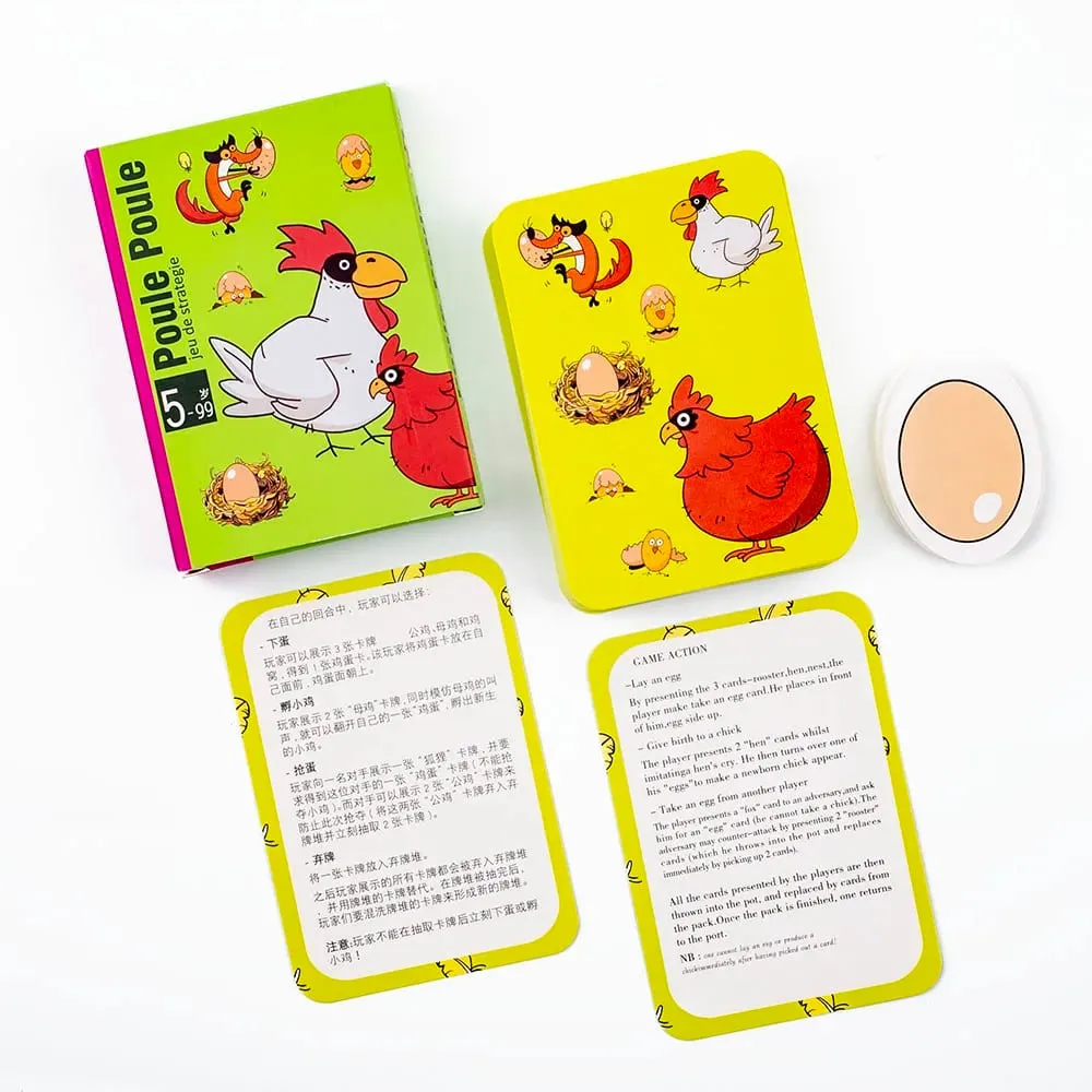 Heiße Brettspiele Chicken Chiu Chiu Brettspiel Piou Piou Casual Party Kartenspiel Intellektuelles Spielzeug Geschenke 10,5 * 7,5 cm