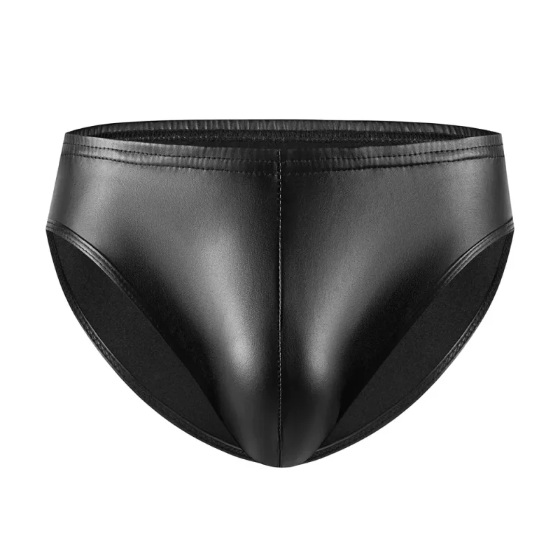 New PU Faux Leather Mens Bikini Briefs Trunks Slips Tights Hot Sexy Underwear Jockstrap Calzoncillos Ropa Panties Tanga Thong — image 12