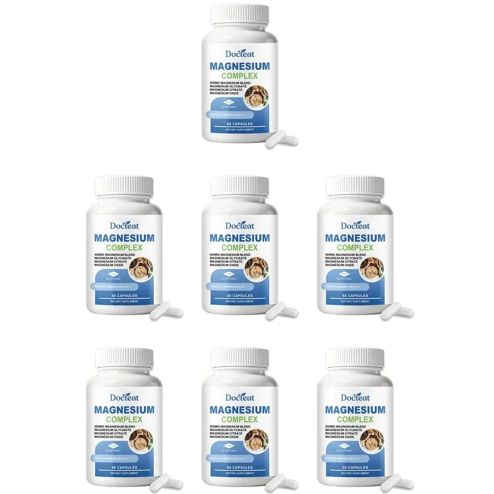 Docteat Magnesium Complex Capsules 500mg L-Theanine Taurine Supports Nerve Health Energy Metabolism Muscle Relaxation 60 Caps — image 12