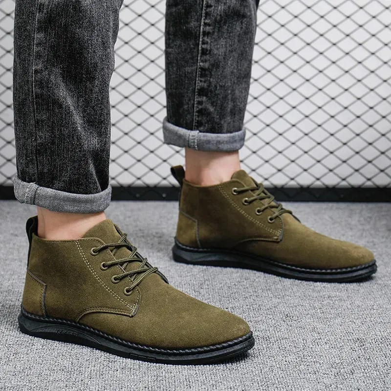 Spring Men's High Top Shoes Autumn Lace 