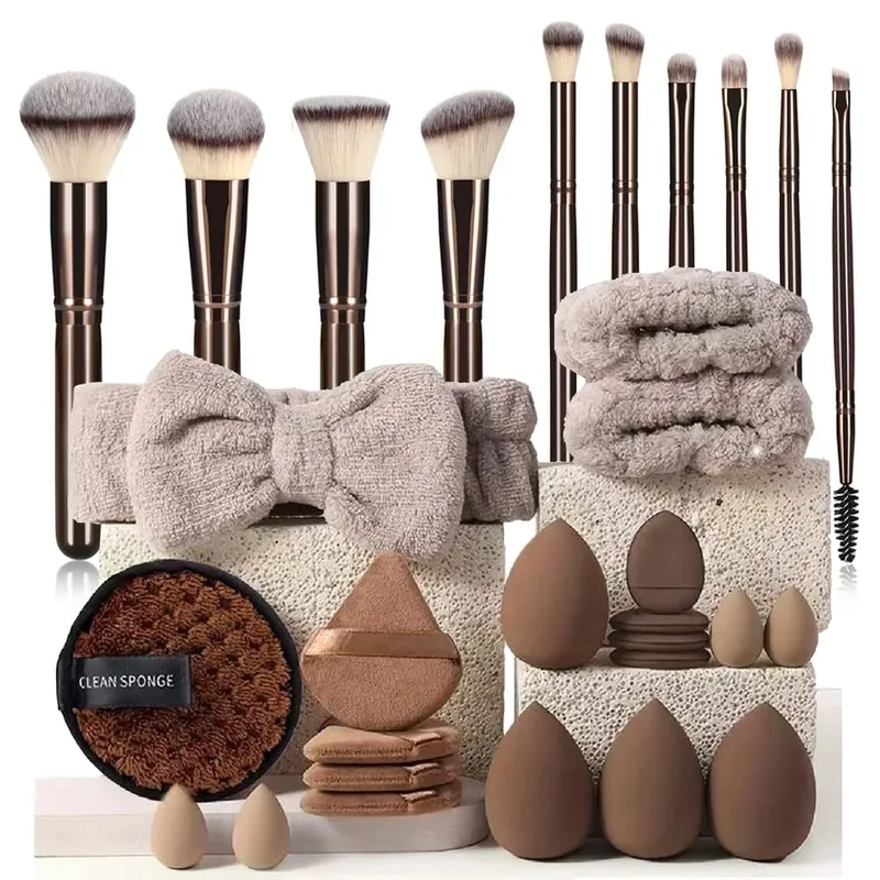 13PCS Makeup Brush Set Foundation Concealer Powder Eyeshadow Blush Brush Kabuki Blending Cosmetic Beauty Tool for Face