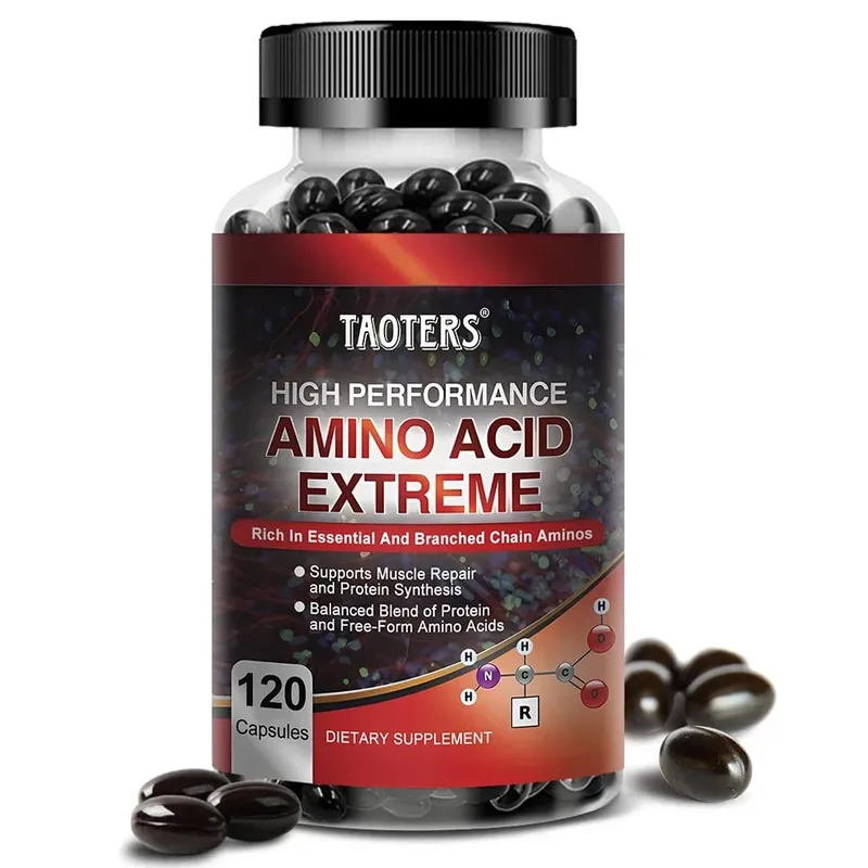 Cápsulas avançadas de aminoácidos para musculação - ajudam a aumentar a resistência, a síntese de proteínas, a construir massa muscular, a energia abdominal