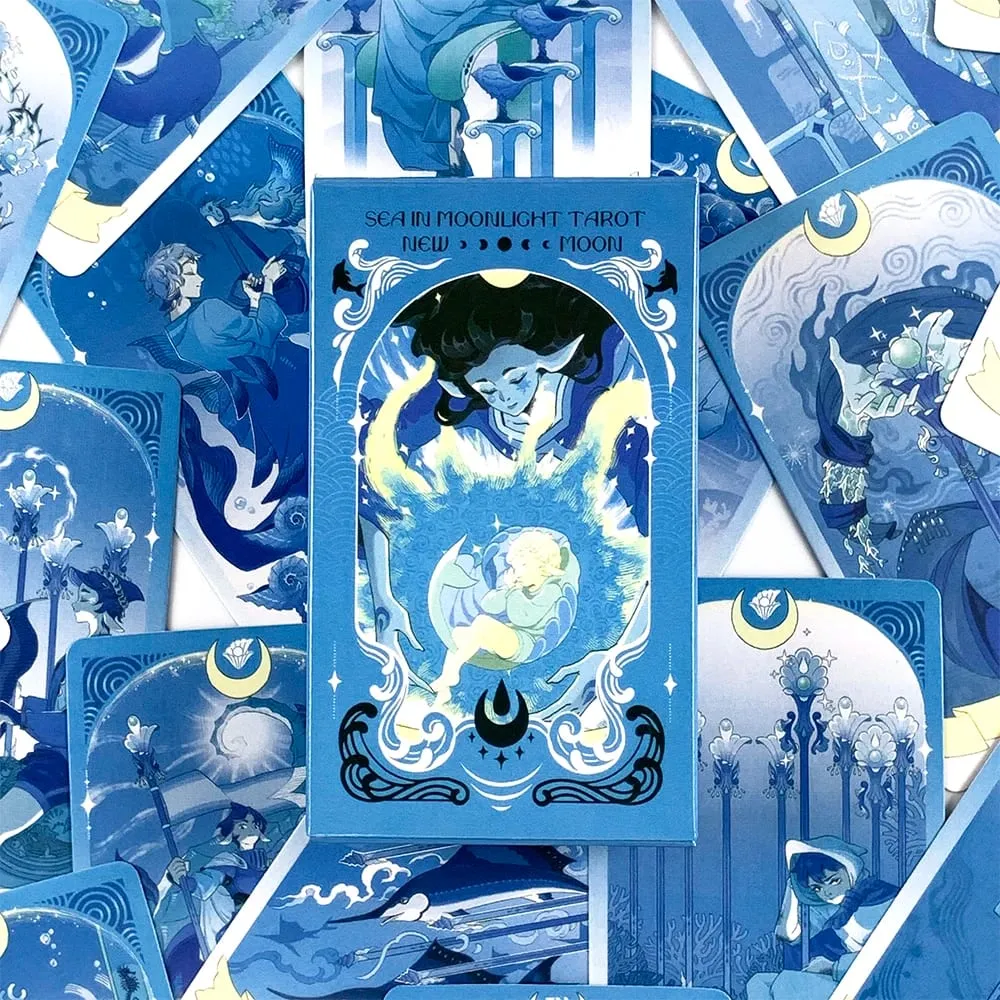 Sea in Moonlight Tarot Cards 78 Card English Version Divination Board Games Perfect for Emotional Healing & Intuitive Reading — image 3