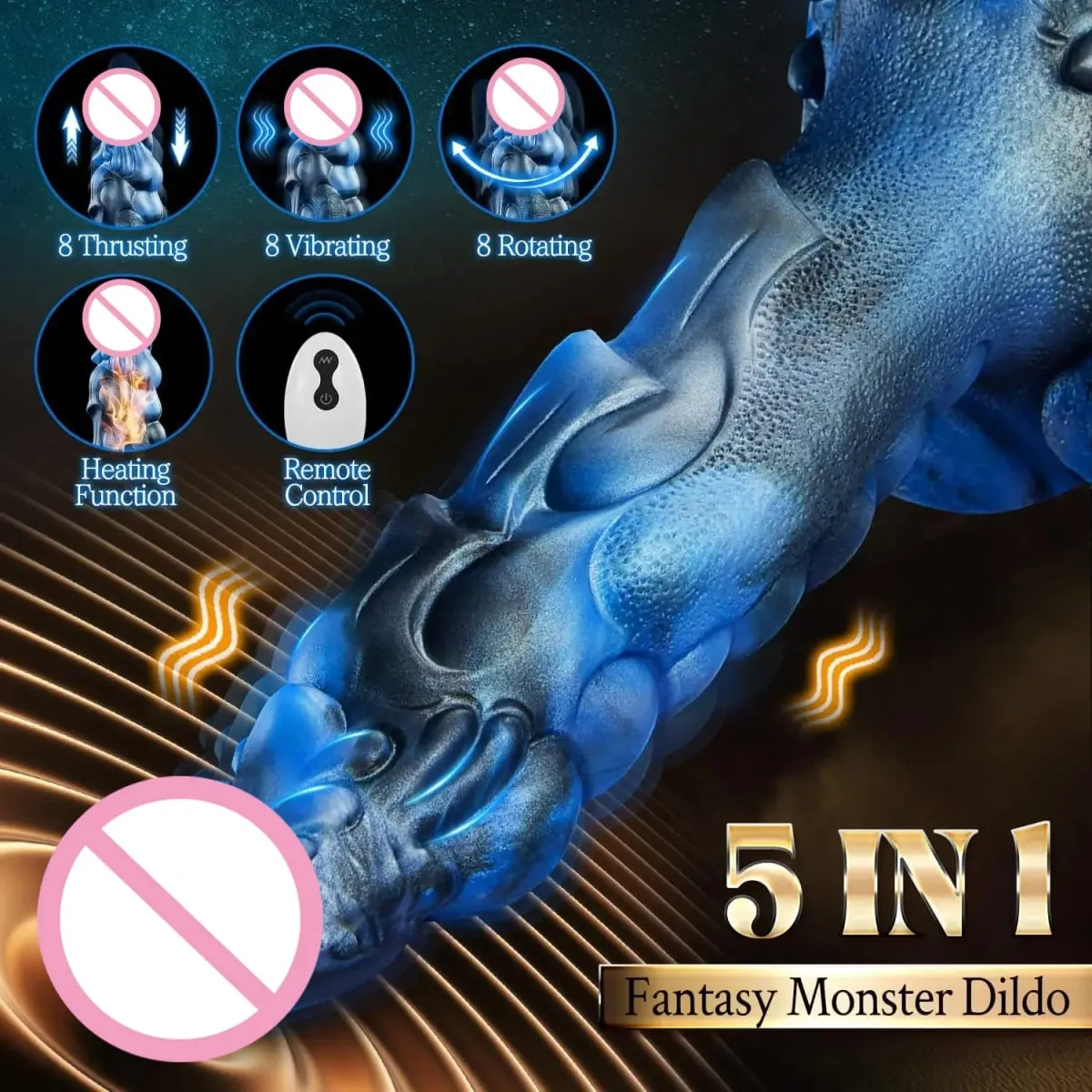 Big Fantasy Monster Dildo Vibrator Remote Control Thrusting Heating Huge Dragon Anal Plug Clitoris Stimulator Sex Toys for Women — image 2