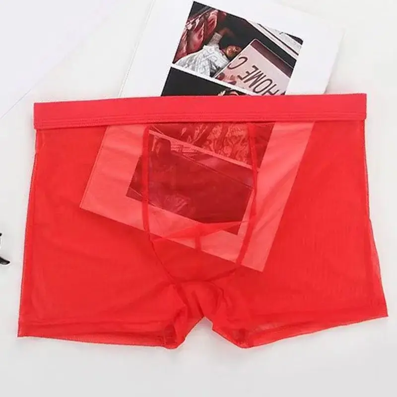 Underkläder Transparent Boxers Bulge Ice Silk Genomskinlig kalsonger Sexiga trosor Låg midja Trosor Underkläder Intimates