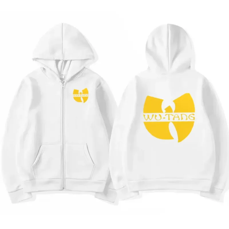 Hip Hop Années 90 Wu Clan T-tangs Graphics Hoodie Men Women's punk Zip Up Jacket Long sleeve Fleece gothic Coat Loose streetwear — image 2