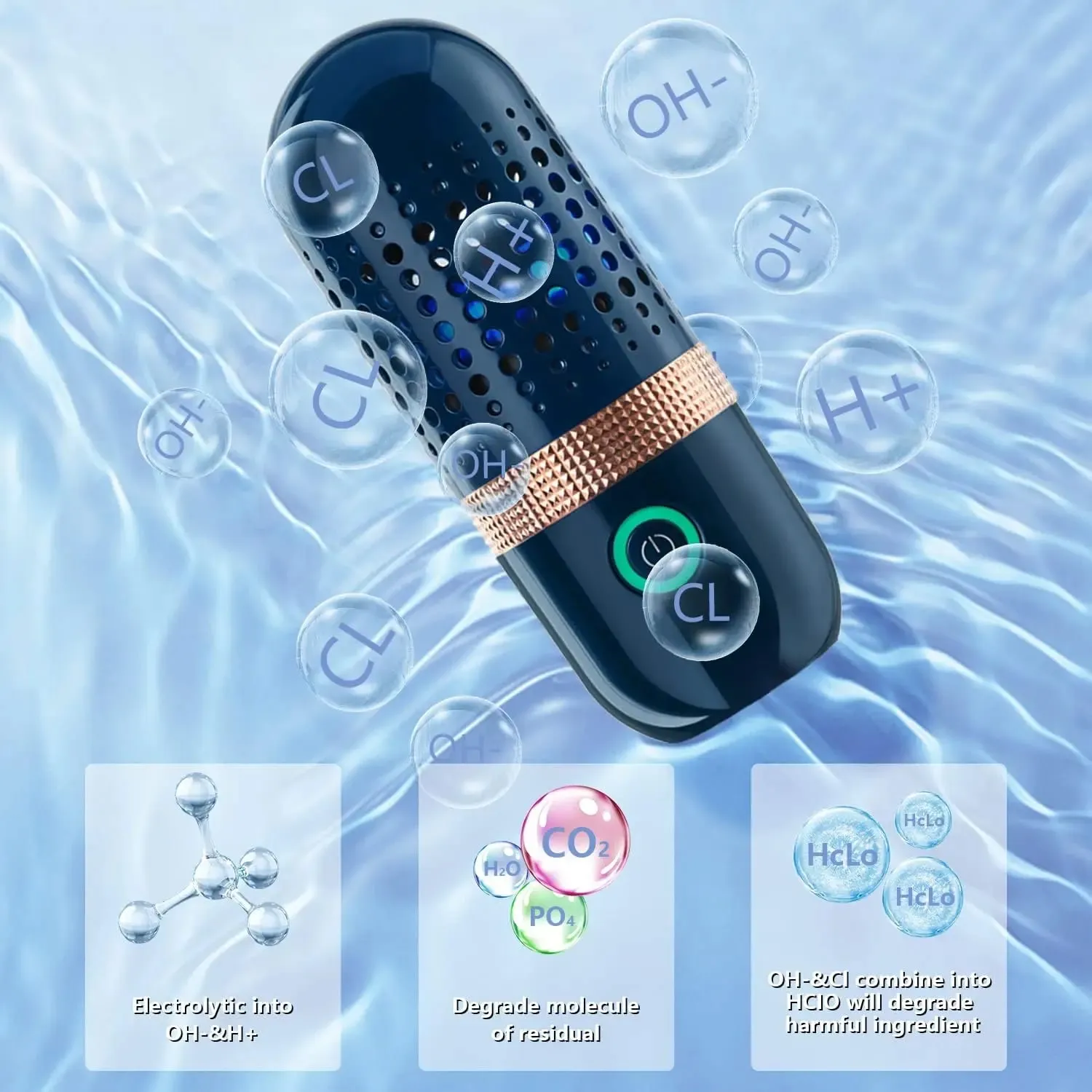 Ultrasonic Fruit Vegetable Washing Machine Capsule purifying washer Wireless Food Cleaner Suitable Outdoor Picnic Fruit Purifier — image 3