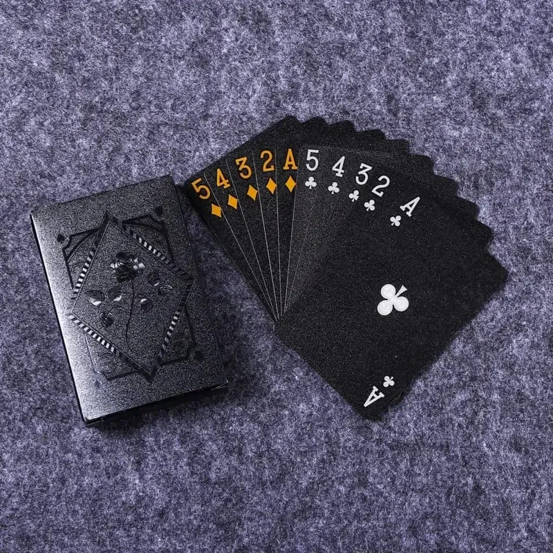 Color Black Gold Playing Card Game Card Group Waterproof Poker Suit Magic Dmagic Package Board Game Collection Entertainment** — image 1
